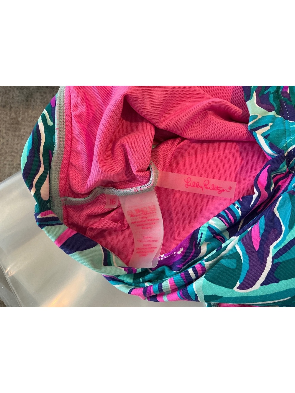 Lilly Pulitzer Two-Piece Tropical Print Swimwear Set Size 16 - Picture 3 of 3